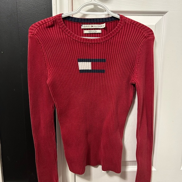 Tommy Hilfiger Sweaters - Tommy Hilfiger Red Ribbed Knit Top